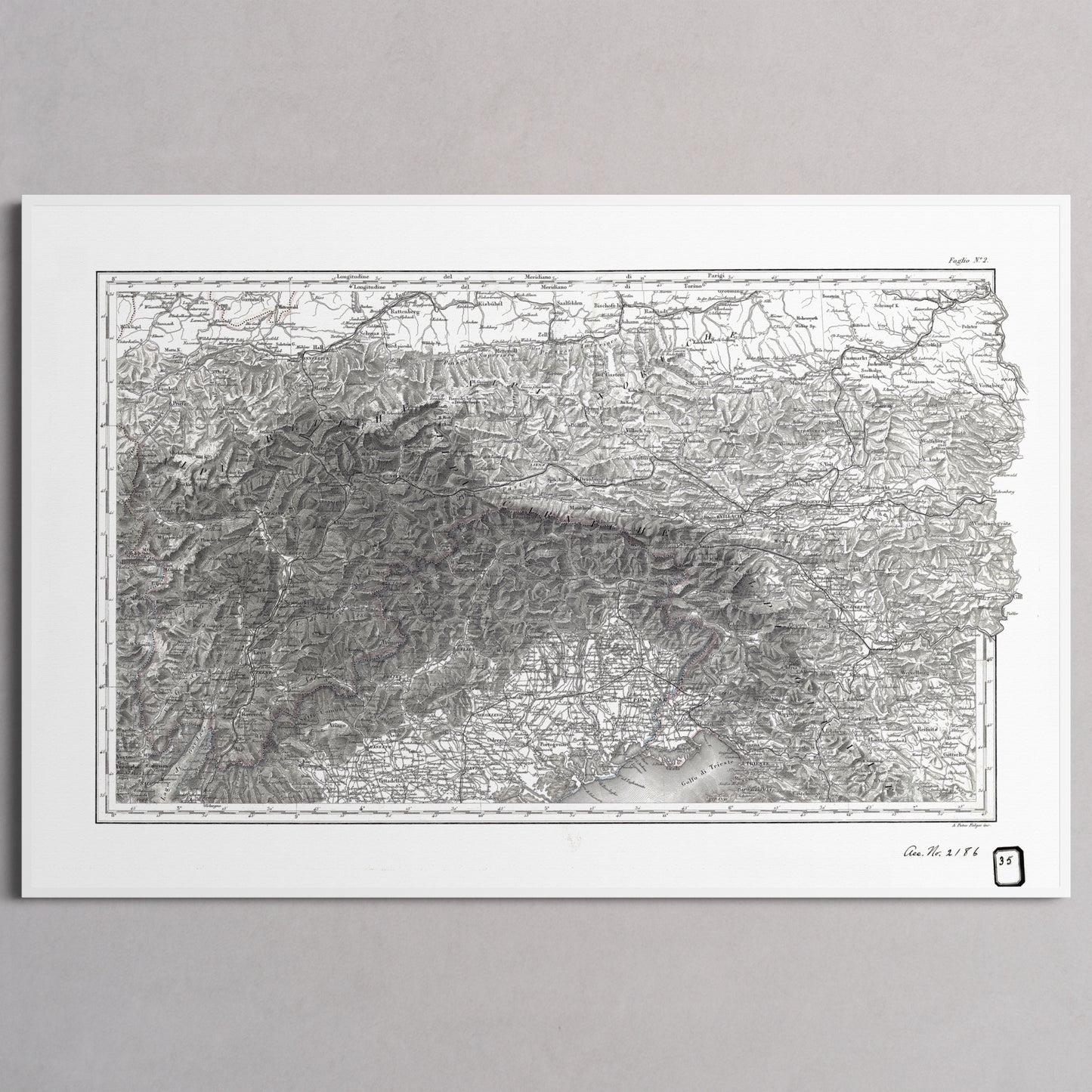 Alpi Italiano EST - L (60x90 cm / 24x36″) White Frame