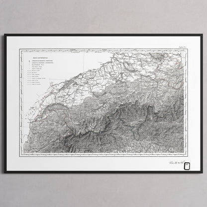 Alpi Italiano OVEST - XL (70x100 cm / 28x40″) Black Frame