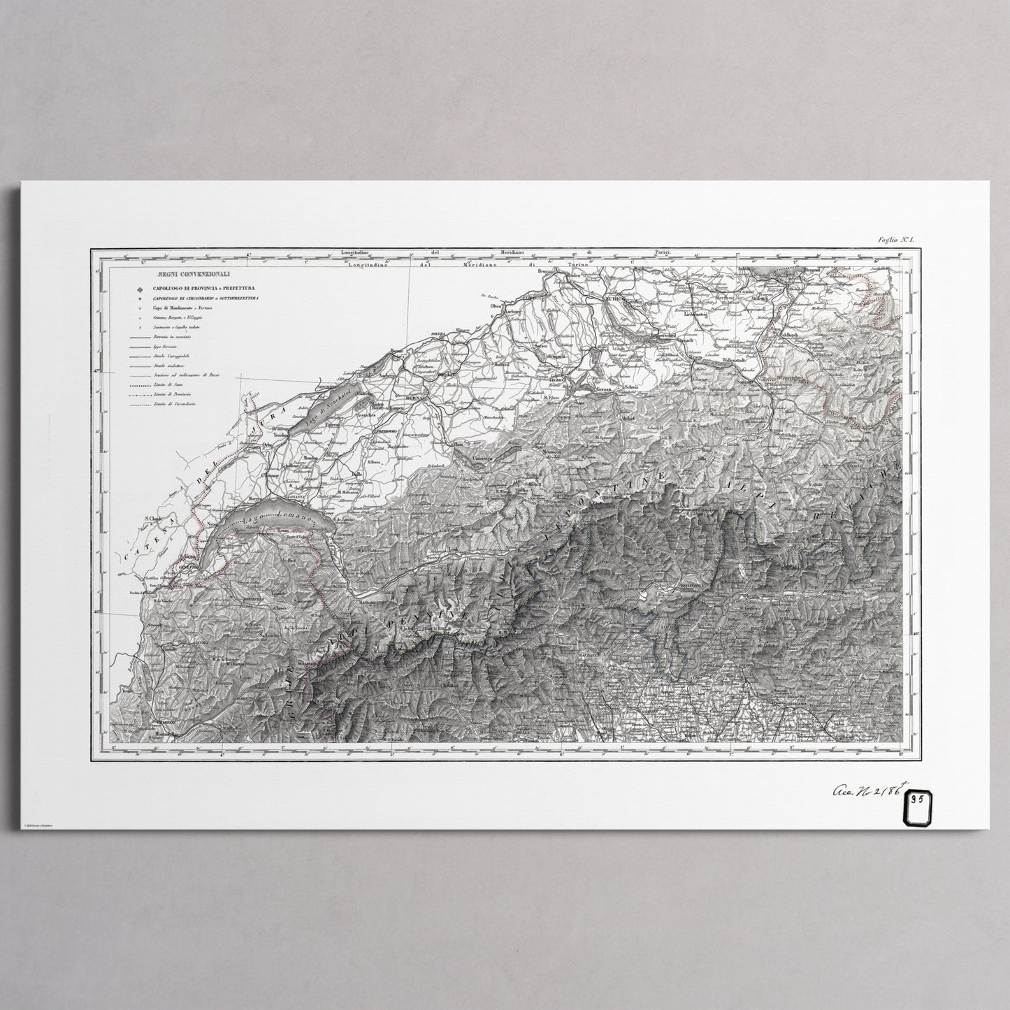 Alpi Italiano OVEST - L (60x90 cm / 24x36″) Print Only