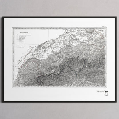 Alpi Italiano OVEST - M (45x60 cm / 18x24″) Black Frame