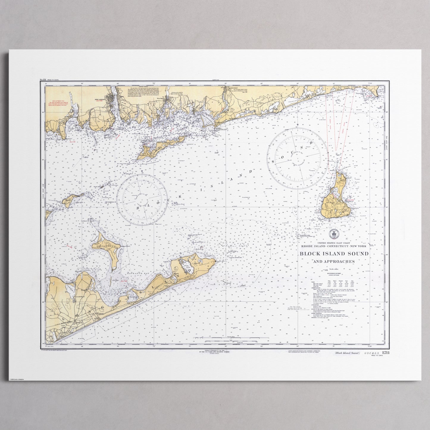 Block Island Sound and Approaches 1934 - S (40x50 cm / 16x20″) Print Only