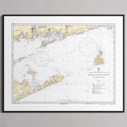 Block Island Sound and Approaches 1934 - S (40x50 cm / 16x20″) Black Frame