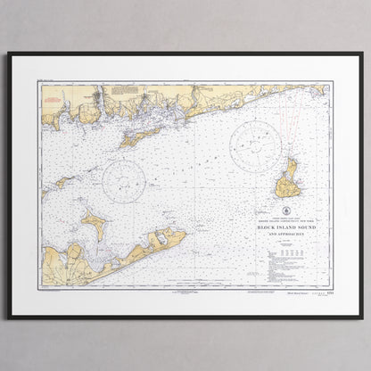 Block Island Sound and Approaches 1934 - M (45x60 cm / 18x24″) Black Frame