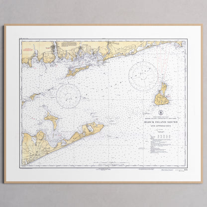 Block Island Sound and Approaches 1934 - S (40x50 cm / 16x20″) Natural Frame