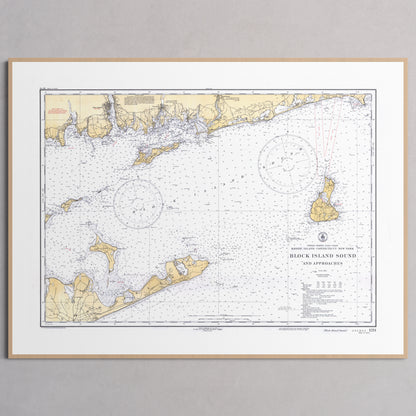 Block Island Sound and Approaches 1934 - L (60x80 cm / 24x32″) Natural Frame