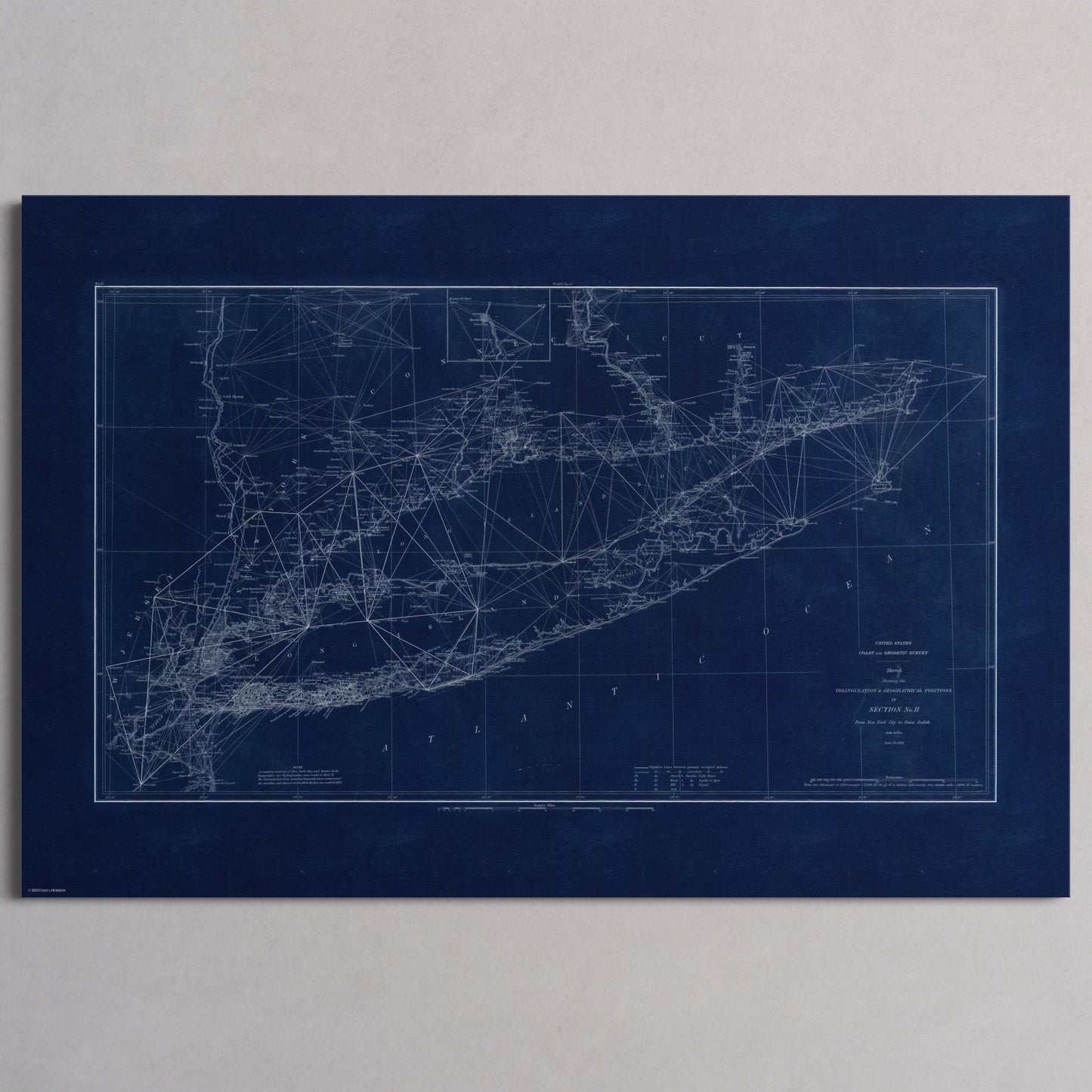 Long Island Sound Triangulation INDIGO - L (60x90 cm / 24x36″) Print Only
