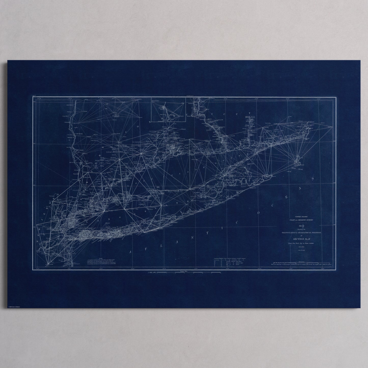Long Island Sound Triangulation INDIGO - XL (70x100 cm / 28x40″) Print Only