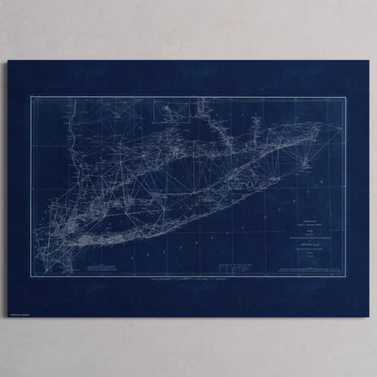 Long Island Sound Triangulation INDIGO - M (A2 (42 x 59.4 cm)) Print Only