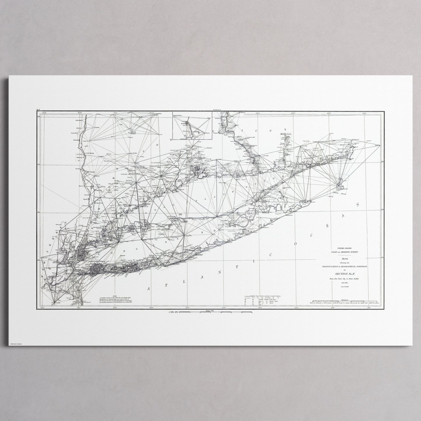 Long Island Sound Triangulation 1881 - L (60x90 cm / 24x36″) Print Only
