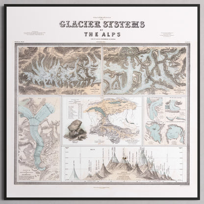 Glaciers of the Alps 1856 - M (50x50 cm / 20x20″) Black Frame