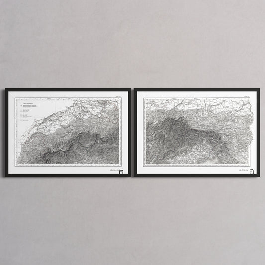 Alpi Italiano Diptych - XL (70x100 cm / 28x40″) Black Frame