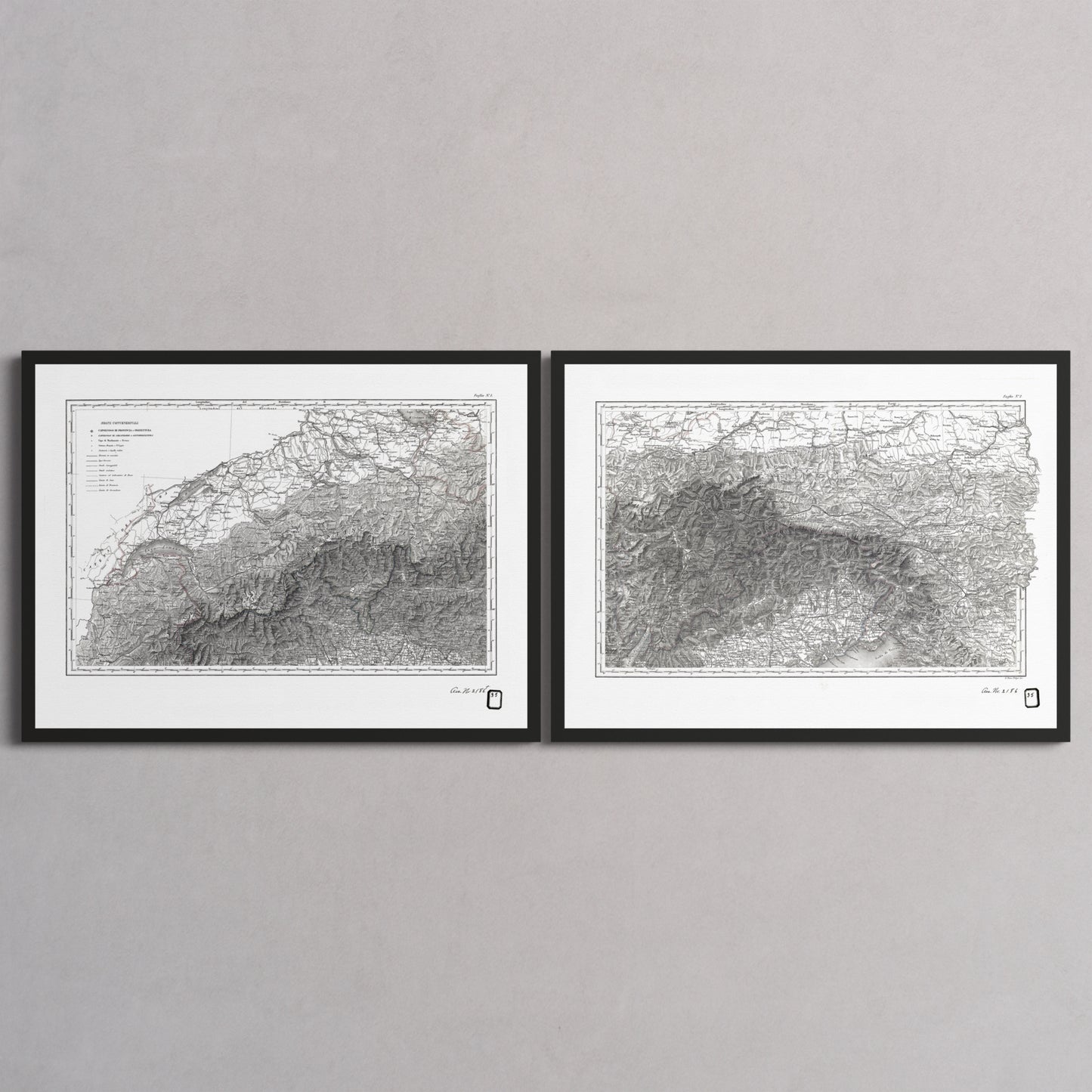 Alpi Italiano Diptych - M (45x60 cm / 18x24″) Black Frame