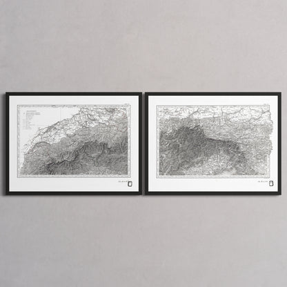 Alpi Italiano Diptych - M (45x60 cm / 18x24″) Black Frame