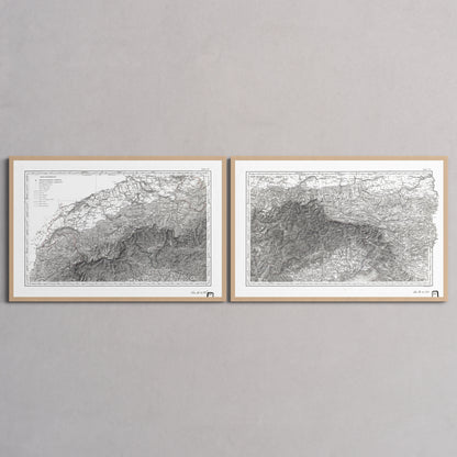 Alpi Italiano Diptych - L (60x90 cm / 24x36″) Natural Wood Frame