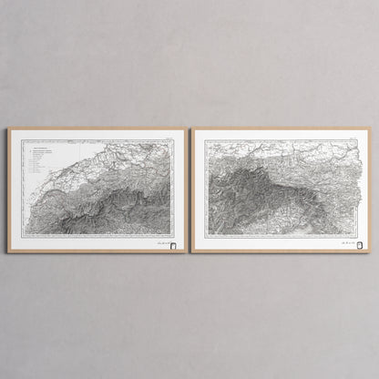 Alpi Italiano Diptych - XL (70x100 cm / 28x40″) Natural Wood Frame