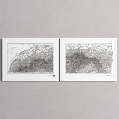 Alpi Italiano Diptych - M (45x60 cm / 18x24″) White Frame