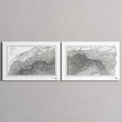 Alpi Italiano Diptych - L (60x90 cm / 24x36″) White Frame