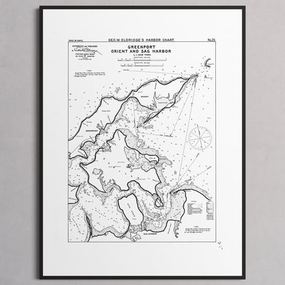 Greenport Orient and Sag Harbor 1908 - M (45x60 cm / 18x24″) Black Frame