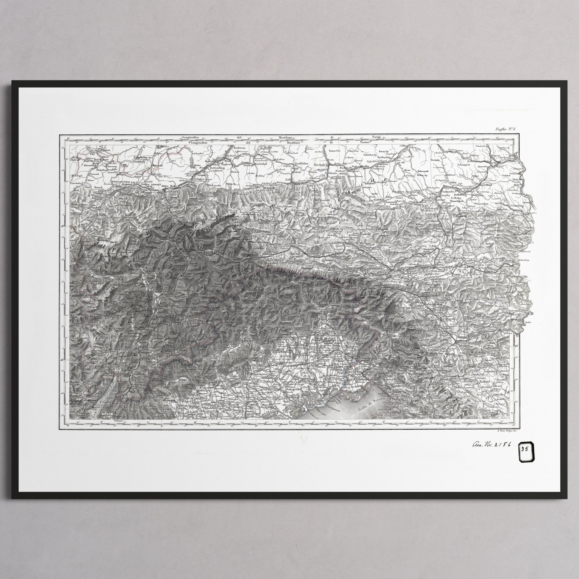 Alpi Italiano EST - M (45x60 cm / 18x24″) Black Frame