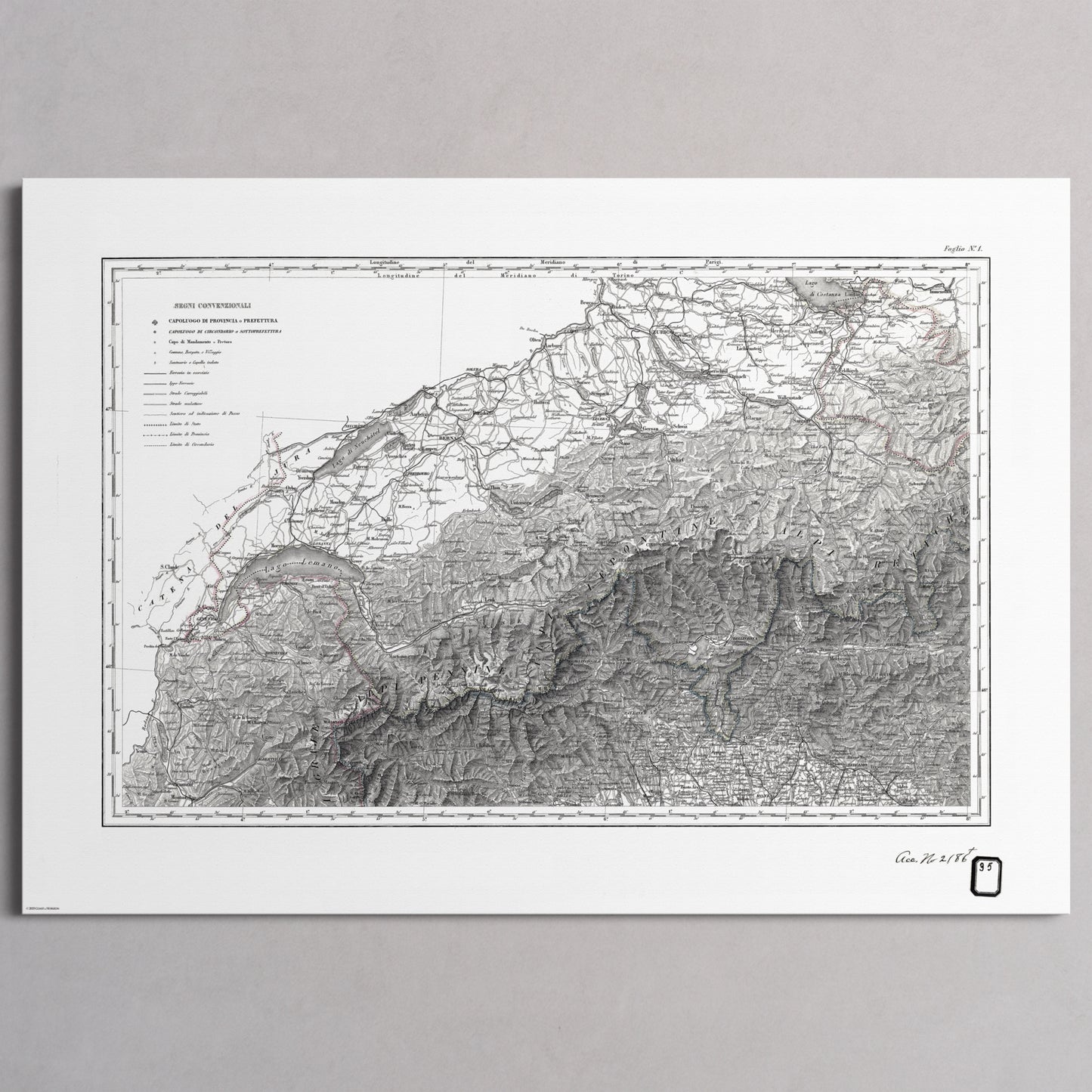 Alpi Italiano OVEST - XL (70x100 cm / 28x40″) Print Only