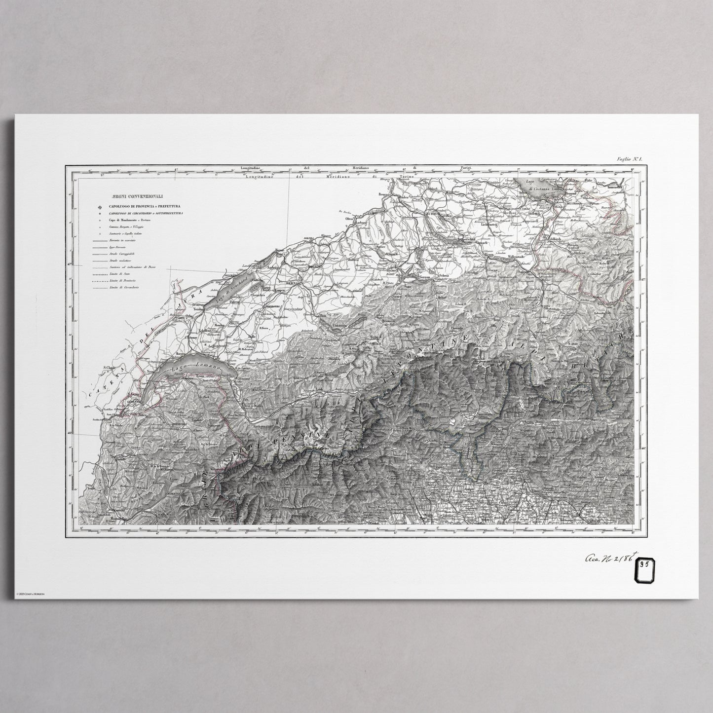 Alpi Italiano OVEST - XL (A0 (84.1 x 118.9 cm)) Print Only