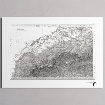 Alpi Italiano OVEST - XL (70x100 cm / 28x40″) White Frame