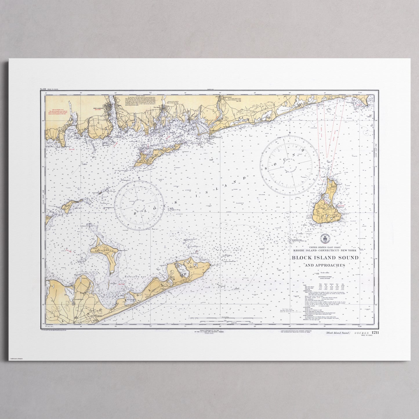 Block Island Sound and Approaches 1934 - L (60x80 cm / 24x32″) Print Only