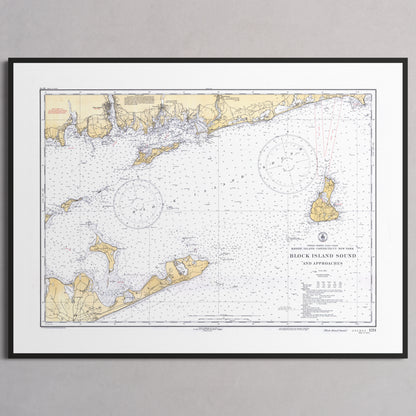 Block Island Sound and Approaches 1934 - L (60x80 cm / 24x32″) Black Frame