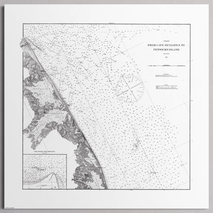 Cape Henlopen to Fenwicks Island 1880 - L (70x70 cm / 28x28″) Print Only