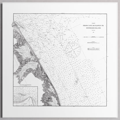 Cape Henlopen to Fenwicks Island 1880 - S (40x40 cm / 16x16″) White Frame
