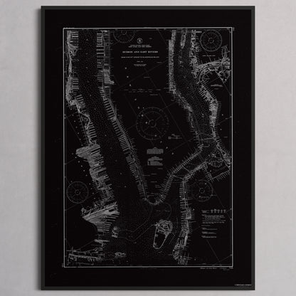 Hudson and East Rivers 1941 - L (60x80 cm / 24x32″) Black Frame