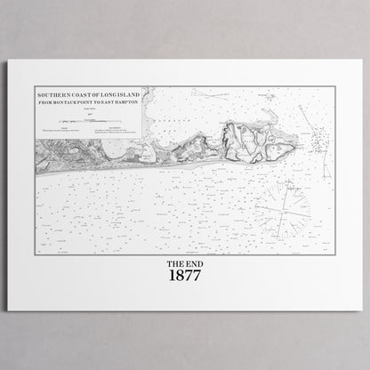 Southern Coast of Long Island From Montaukpoint to East Hampton INDIGO - XL (A0 (84.1 x 118.9 cm)) Print Only