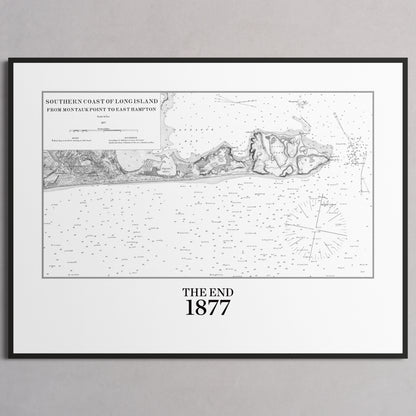 Southern Coast of Long Island From Montaukpoint to East Hampton 1877 - M (45x60 cm / 18x24″) Black Frame