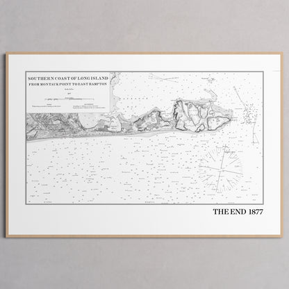 Southern Coast of Long Island From Montaukpoint to East Hampton 1877 - L (60x90 cm / 24x36″) Natural Frame
