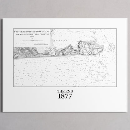 Southern Coast of Long Island From Montaukpoint to East Hampton 1877 - M (45x60 cm / 18x24″) White Frame