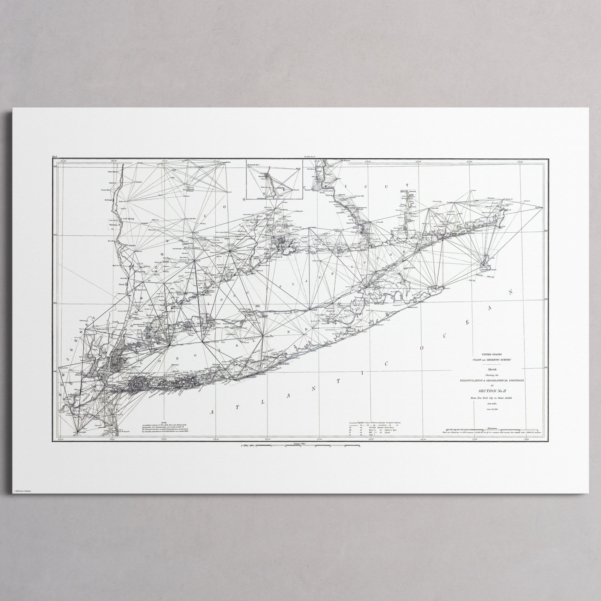 Long Island Sound Triangulation 1881 - L (60x90 cm / 24x36″) Print Only