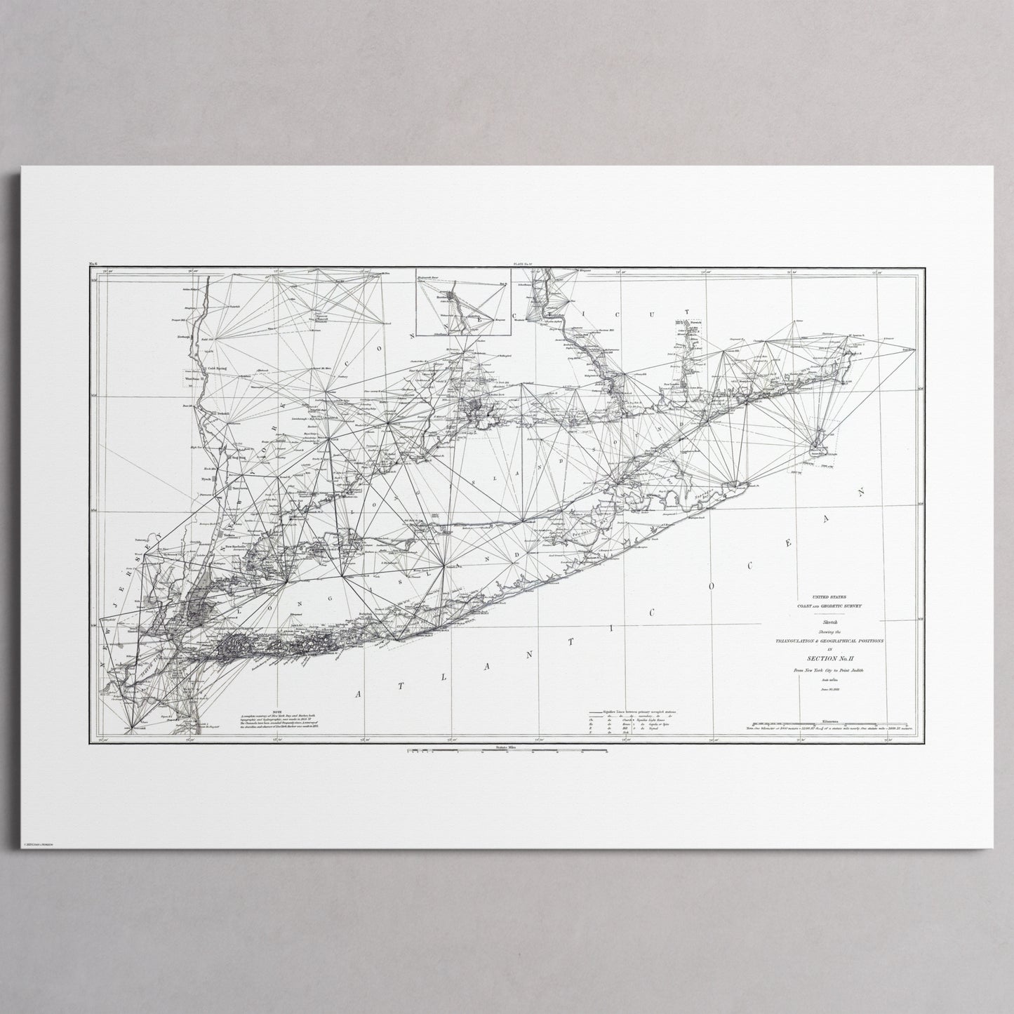 Long Island Sound Triangulation 1881 - XL (70x100 cm / 28x40″) Print Only