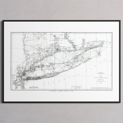 Long Island Sound Triangulation 1881 - XL (70x100 cm / 28x40″) Black Frame