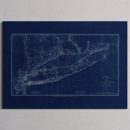 Long Island Sound Triangulation INDIGO - XL (70x100 cm / 28x40″) Print Only