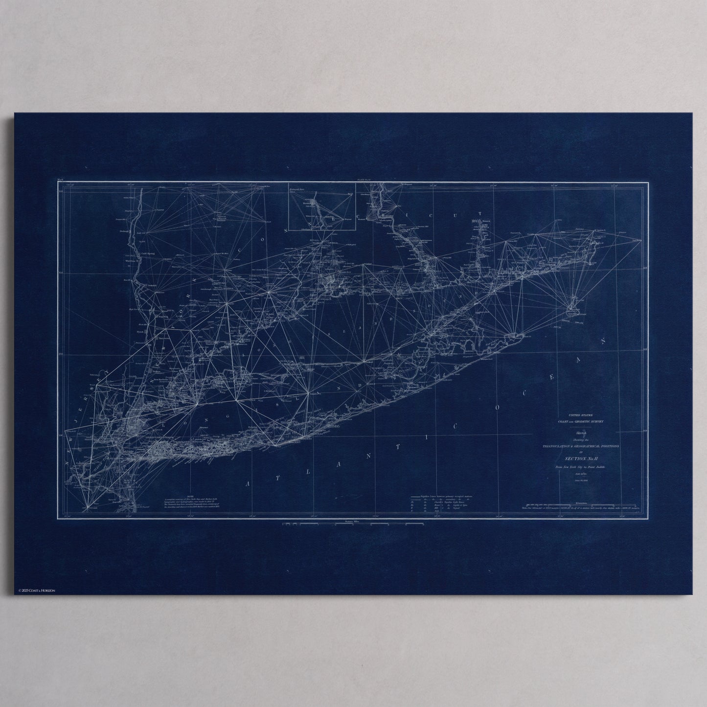 Long Island Sound Triangulation INDIGO - M (A2 (42 x 59.4 cm)) Print Only