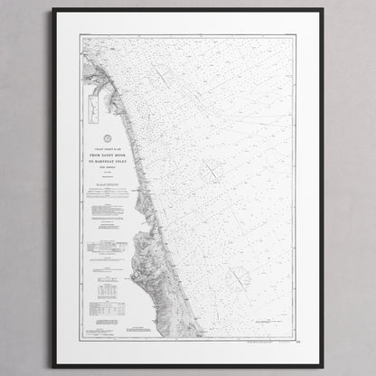 Sandy Hook To Barnegat Inlet 1886 - M (45x60 cm / 18x24″) Black Frame
