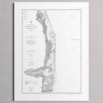 Barnegat Inlet To Absecon Inlet 1879 - M (45x60 cm / 18x24″) White Frame