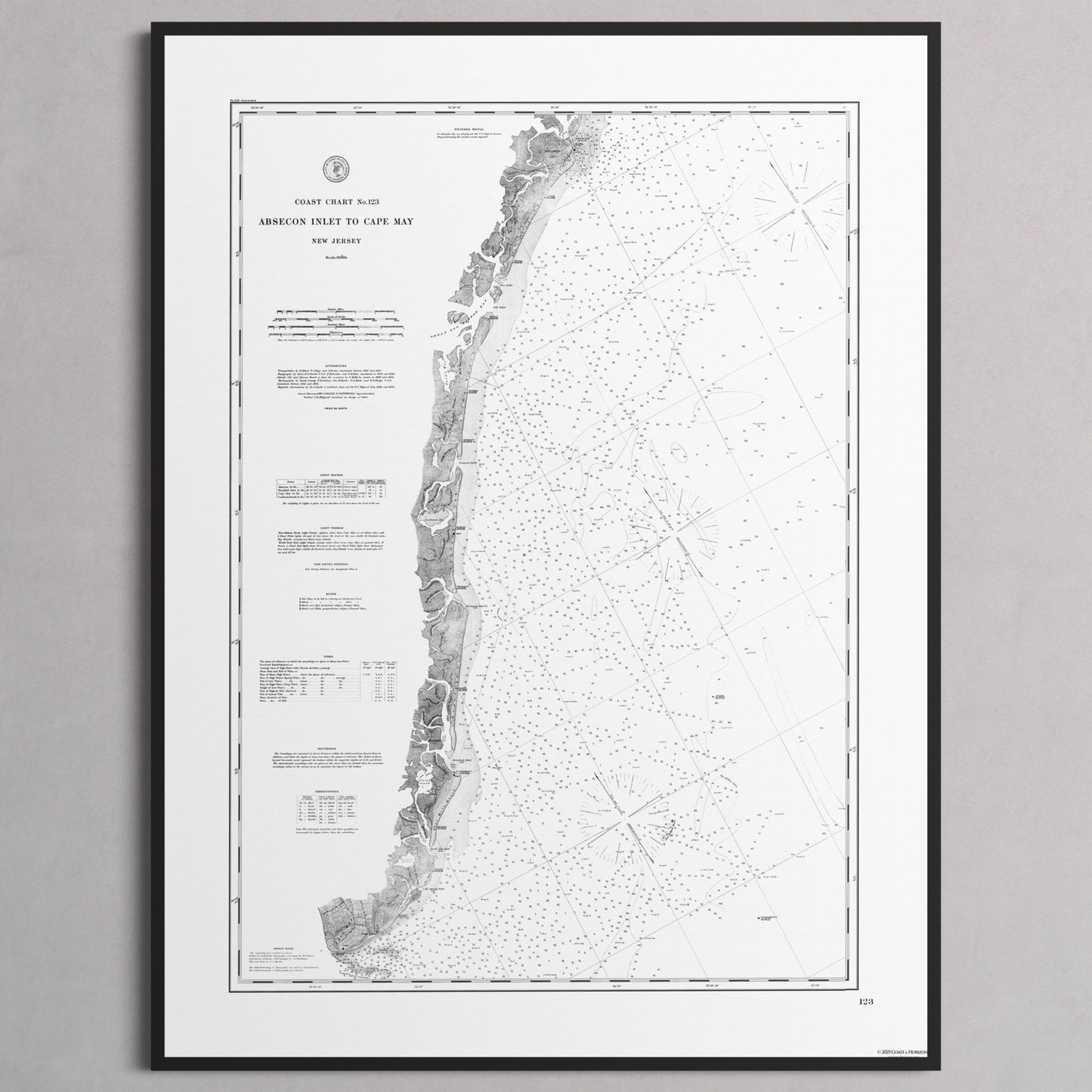 Absecon Inlet To Cape May 1880 - M (45x60 cm / 18x24″) Black Frame