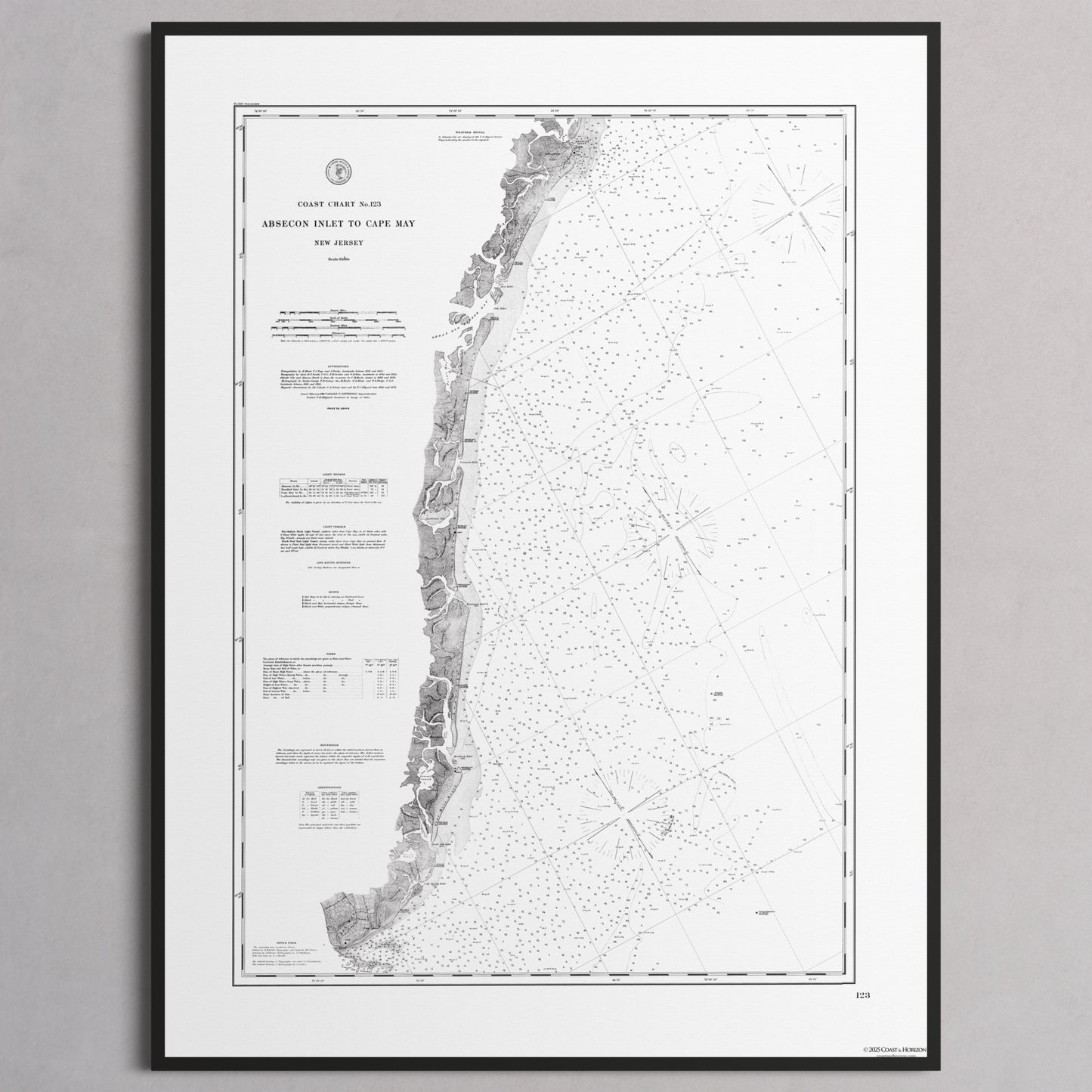 Absecon Inlet To Cape May 1880 - L (60x80 cm / 24x32″) Black Frame