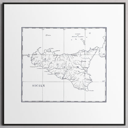 Sicily 1880 - M (50x50 cm / 20x20″) Black Frame