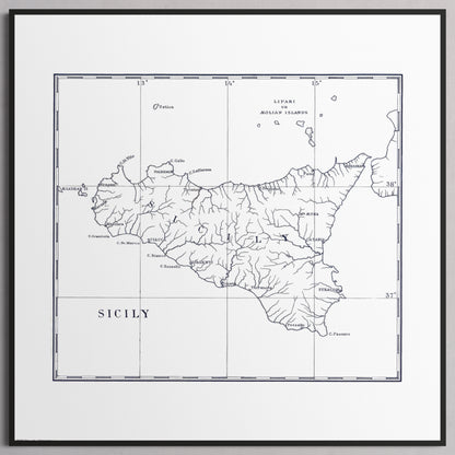 Sicily 1880 - S (30x30 cm / 12x12″) Black Frame