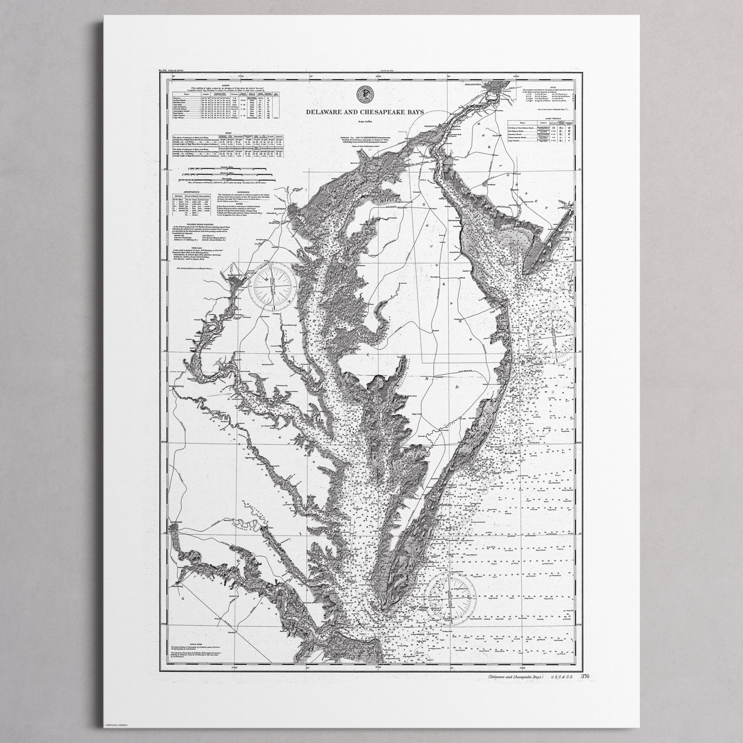 Delaware and Chesapeake Bays 1892 - L (60x80 cm / 24x32″) Print Only