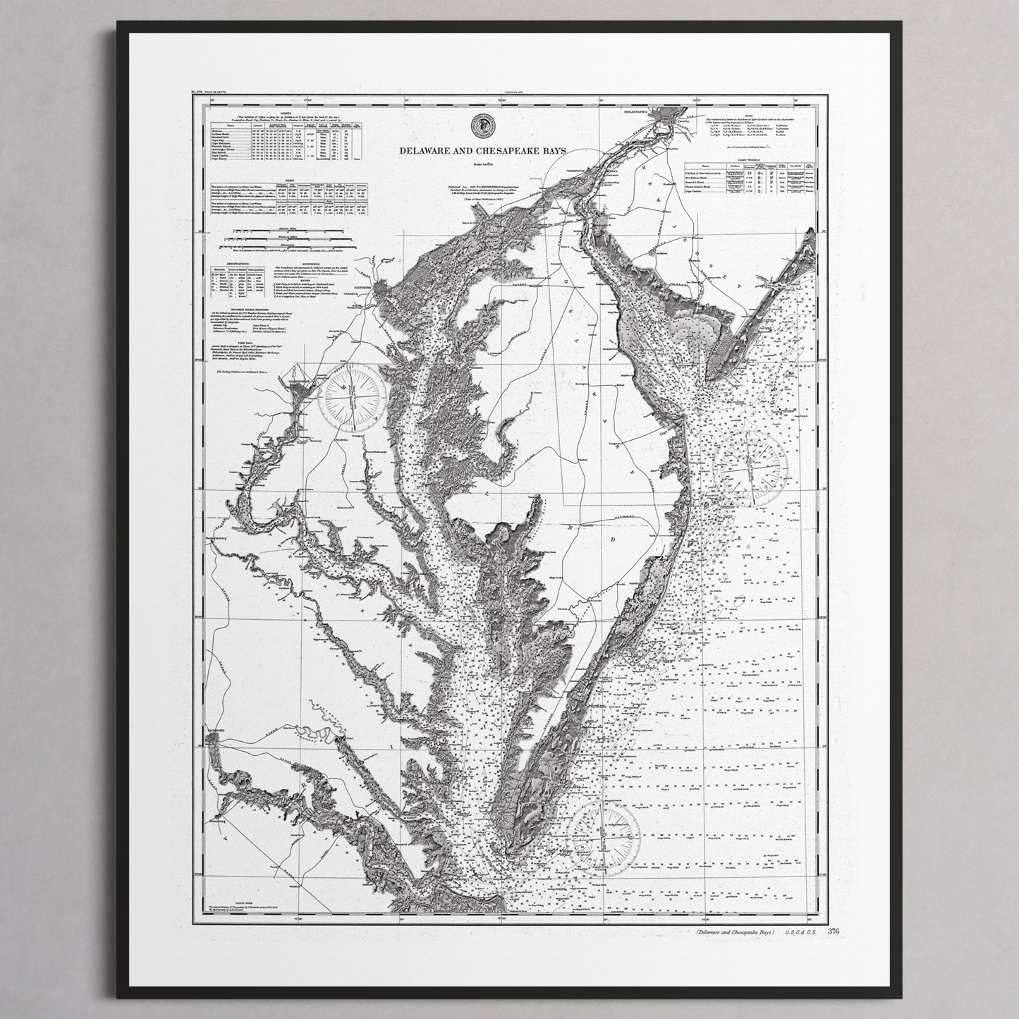 Delaware and Chesapeake Bays 1892 - S (40x50 cm / 16x20″) Black Frame