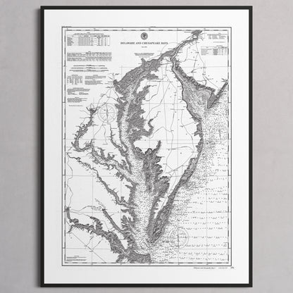 Delaware and Chesapeake Bays 1892 - M (45x60 cm / 18x24″) Black Frame
