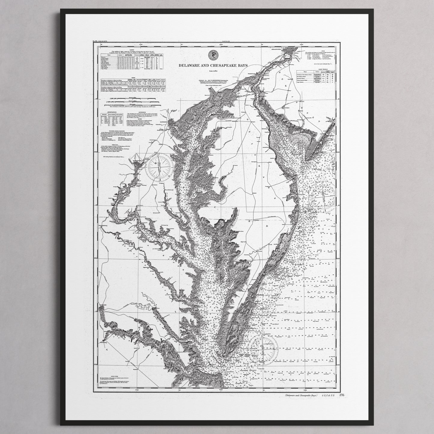 Delaware and Chesapeake Bays 1892 - L (60x80 cm / 24x32″) Black Frame